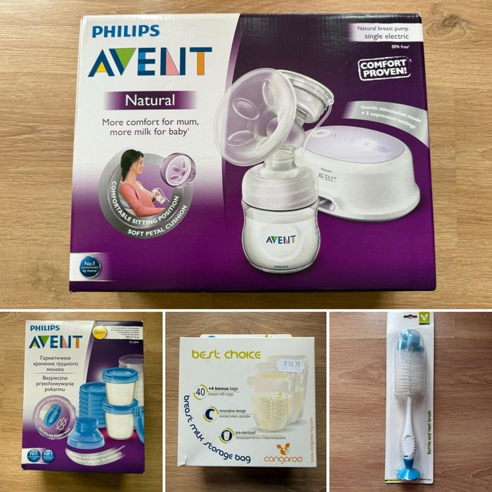 Комплект електрическа помпа за кърма Philips AVENT с контейнери