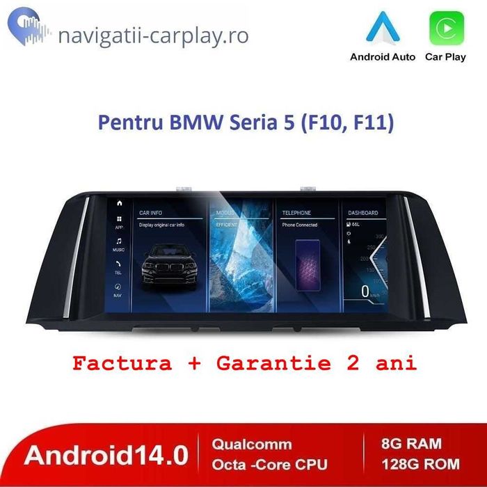 Navigatie Android BMW Seria 5 (F10, F11) 2009-2016 cu unitate CCC, CIC