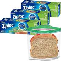 Пакеты для сэндвичей и закусок Ziploc XL, пакеты для хранения свежести