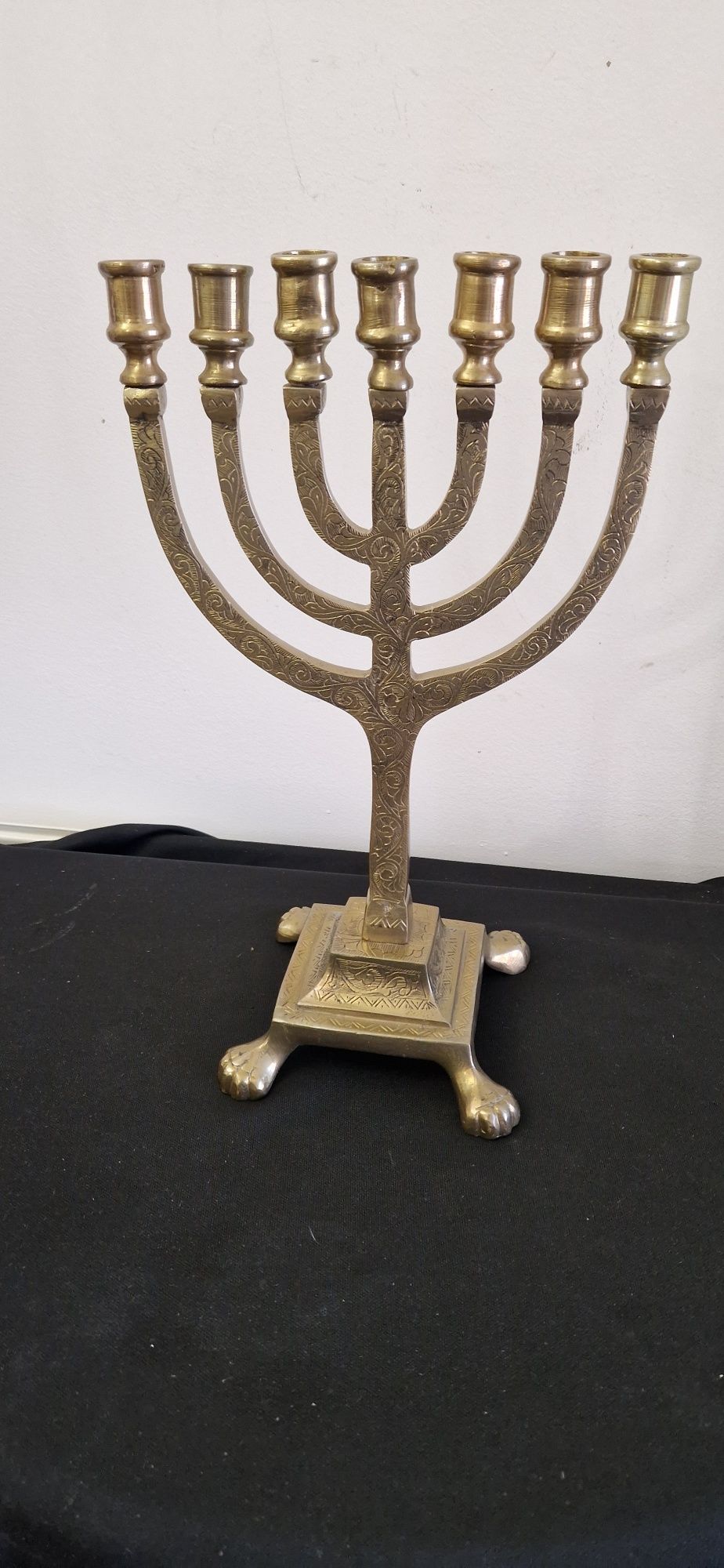 Menora bronz evreiasca 7 brate 40cm Deosebita