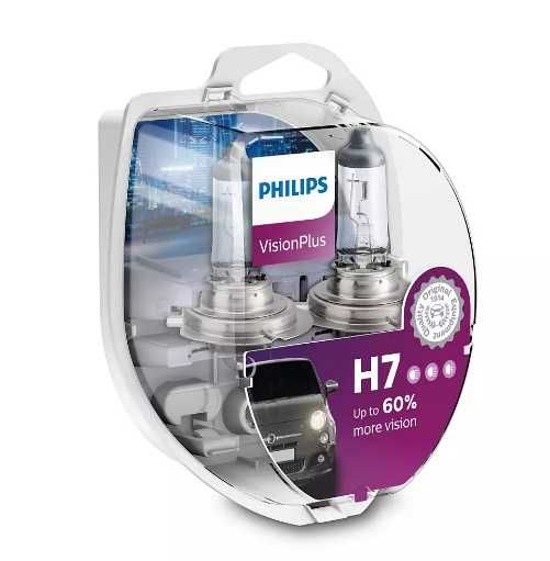 Комплект Халогени Крушки за фарове Philips H7 VisionPlus +60% 2бр.