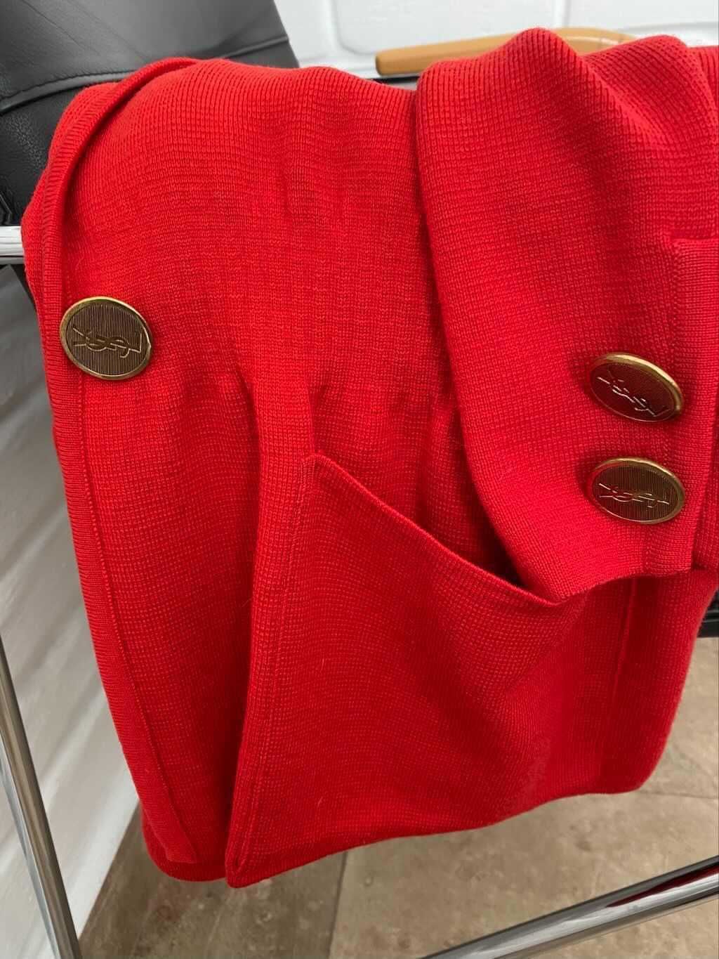 Yves Saint Laurent original Sacou cardigan numerotat 100% lana.