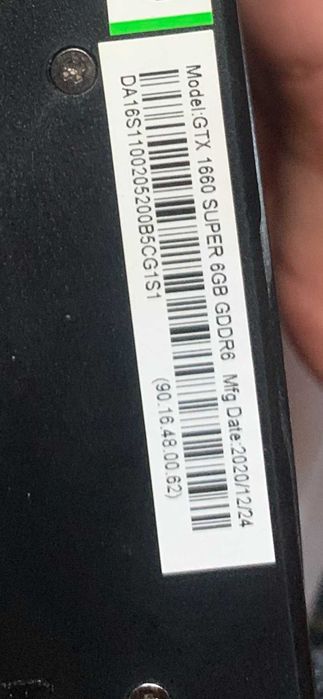 Продается видеокарта GTX1660s