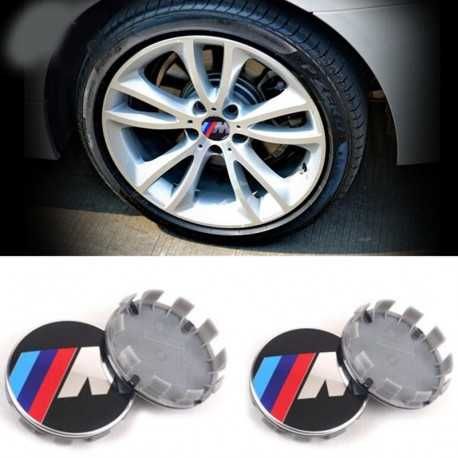 Set 4 Capace Sigle Roti Embleme Jante BMW M Tech Power 68mm