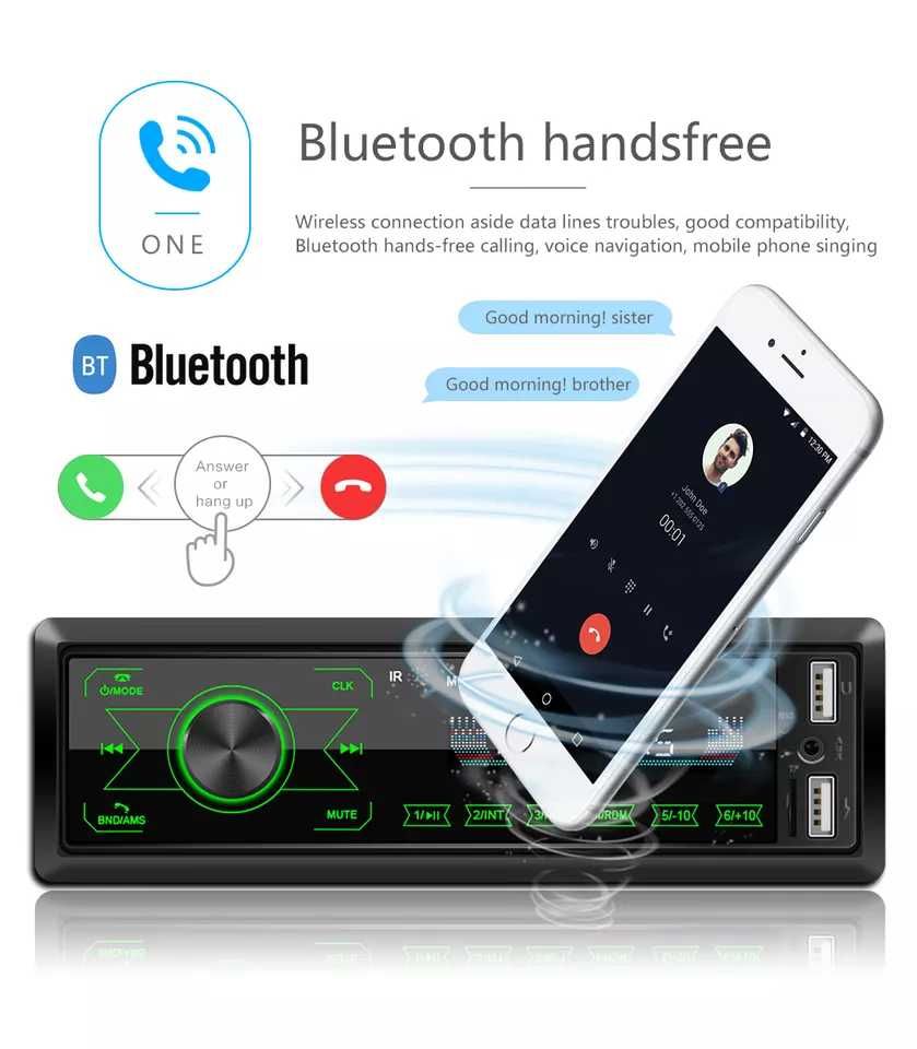 Аудио плеър за кола USB единичен дин за автомобил радио авто касетофон