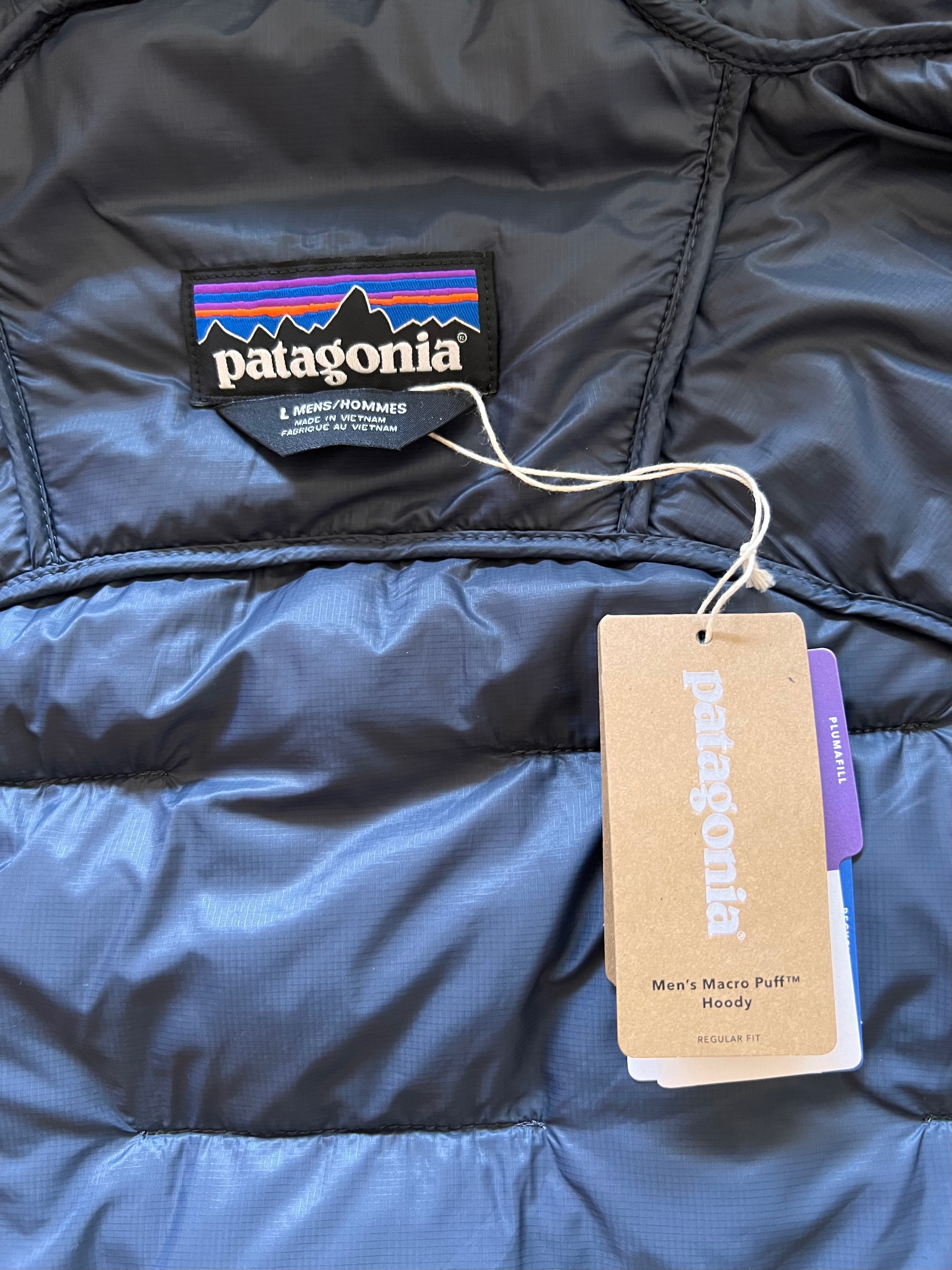 Patagonia Men’s Macro Puff Hoody Jacket Smolder blue L-large (яке)