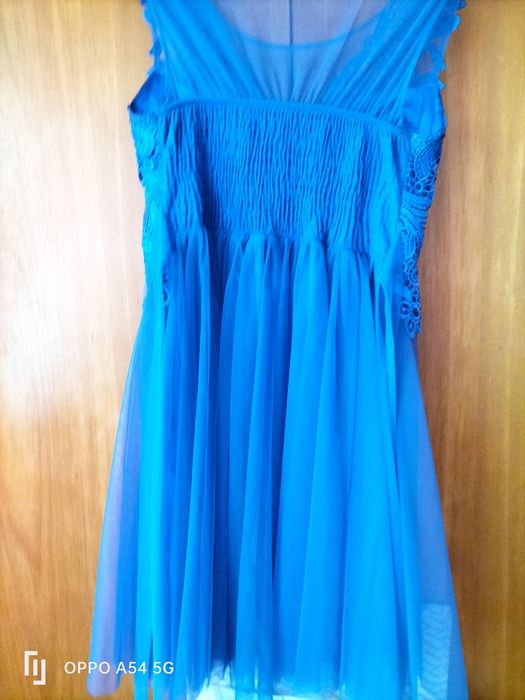 Rochie albastra  cu elastic pentru evenimente