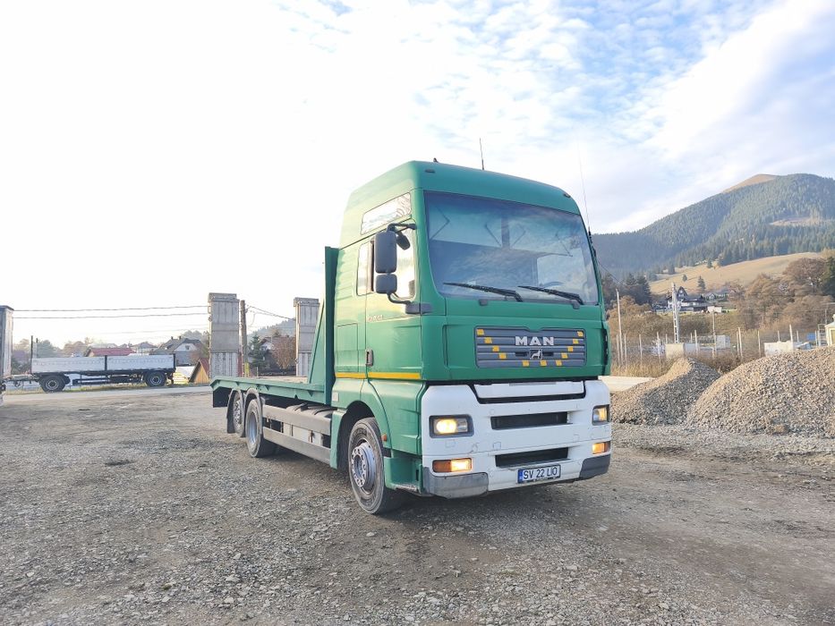 Man Tga 410 trailer platforma utilaje