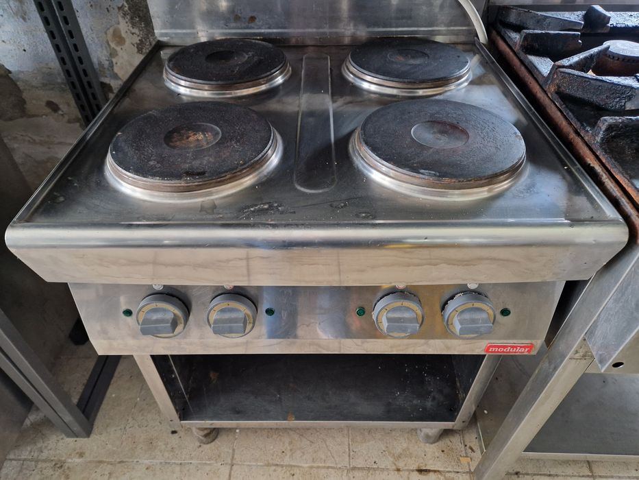 Aragaz inox, aparat de gatit cu 2 ochiuri si plita mare, 120x70 cm