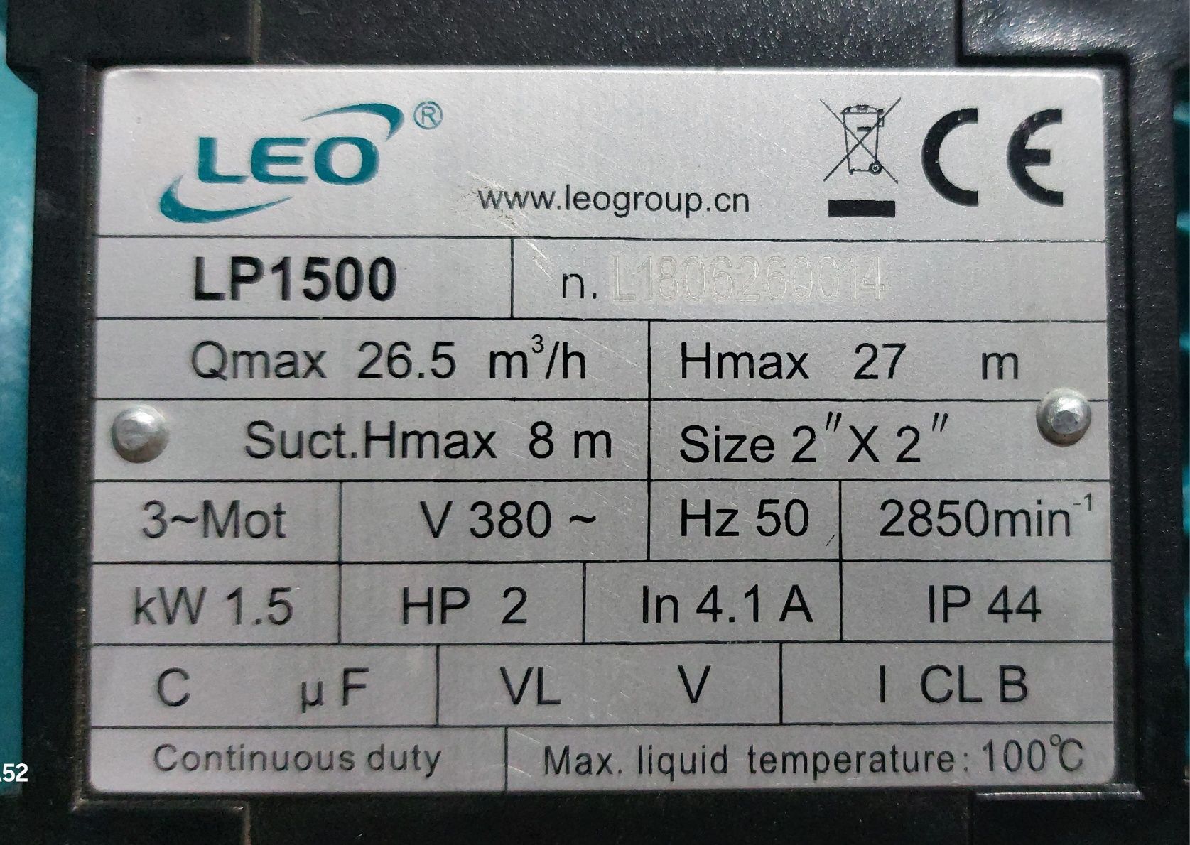 Циркуляционный насос Leo LP1500