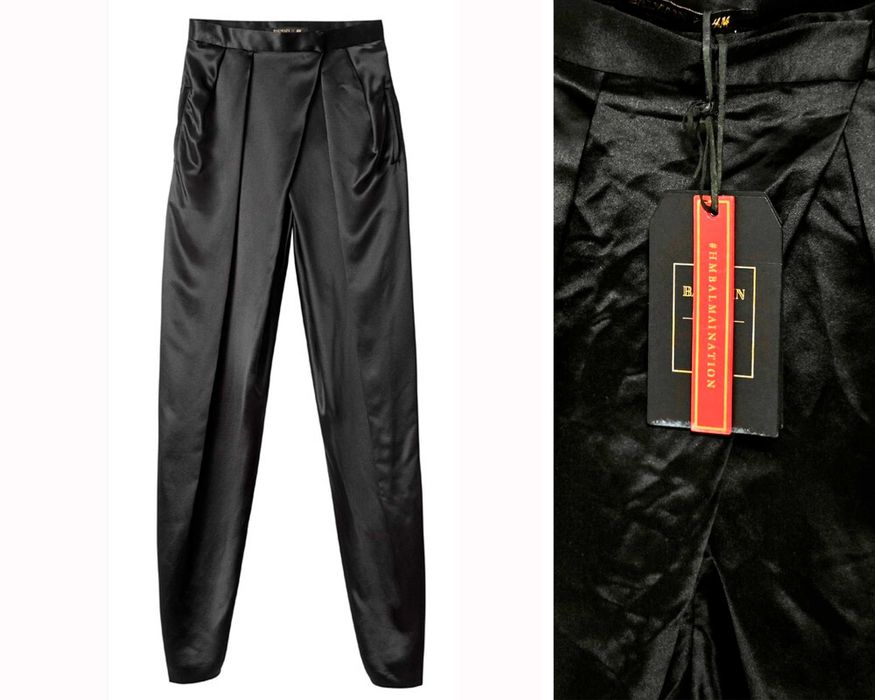 BALMAIN X H&M  100% Копринен дамски панталон размер EU 40 / UK 14