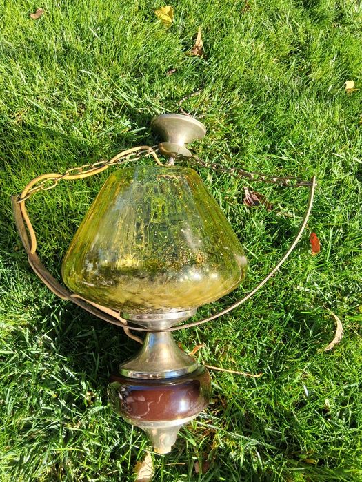 Стъклен старинен Полилей