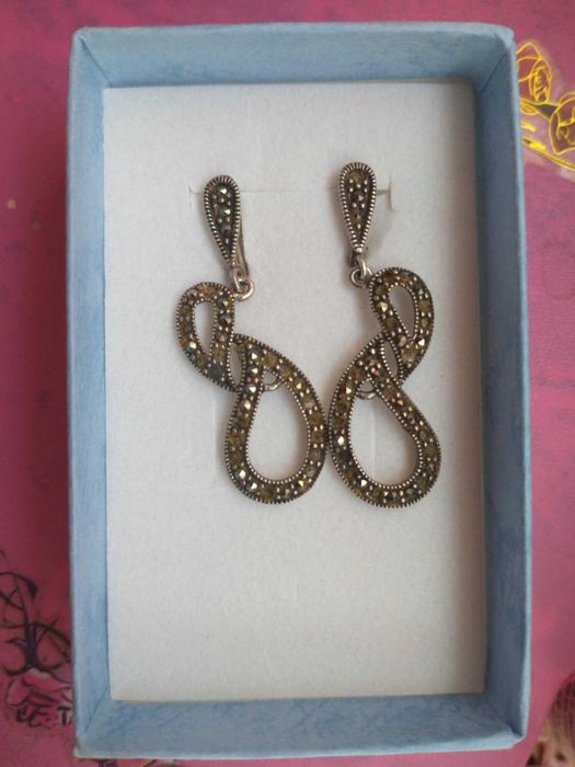 Сребърни обеци висящи