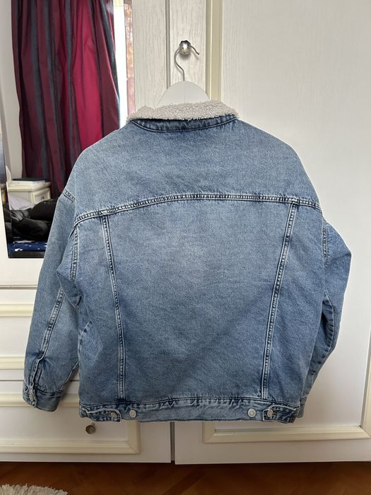 Geaca sherpa denim h&m marimea s