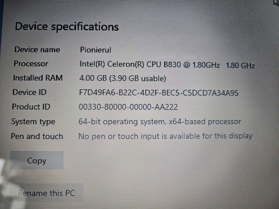 Laptop Compaq CQ58 Intel® Celeron® 1000M 1.80GHz, 4GB, 500GB + mouse