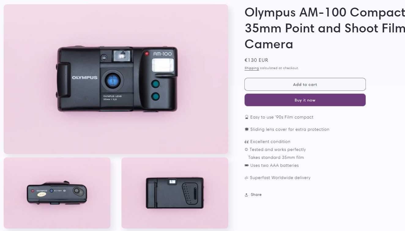 Canon Prima Twin - S / Olympus AM-100 - Rare Vintage Film Cameras