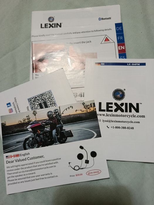 Lexin LX-B4FM Блутуут слушалки за каска ,мотор,интерком.