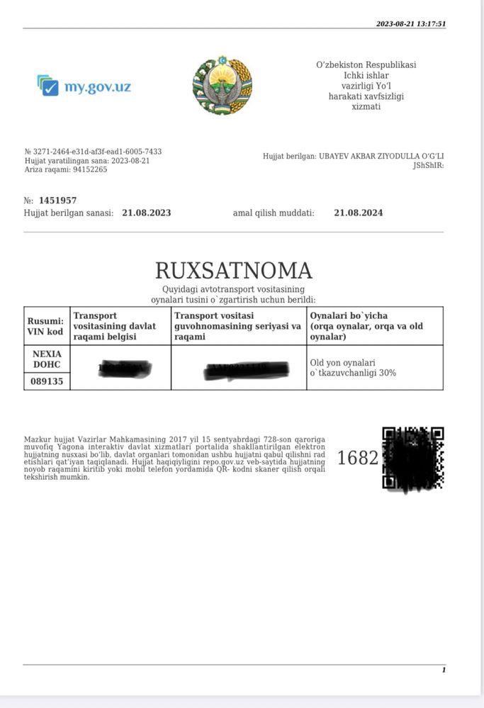 Tanirovka laminatsa ruxsatnoma