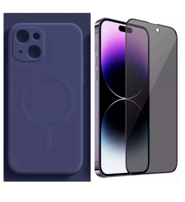 Iphone 14/15/PRO/MAX/PLUS Husa Silic Incarcare Wireles si Folie Sticla