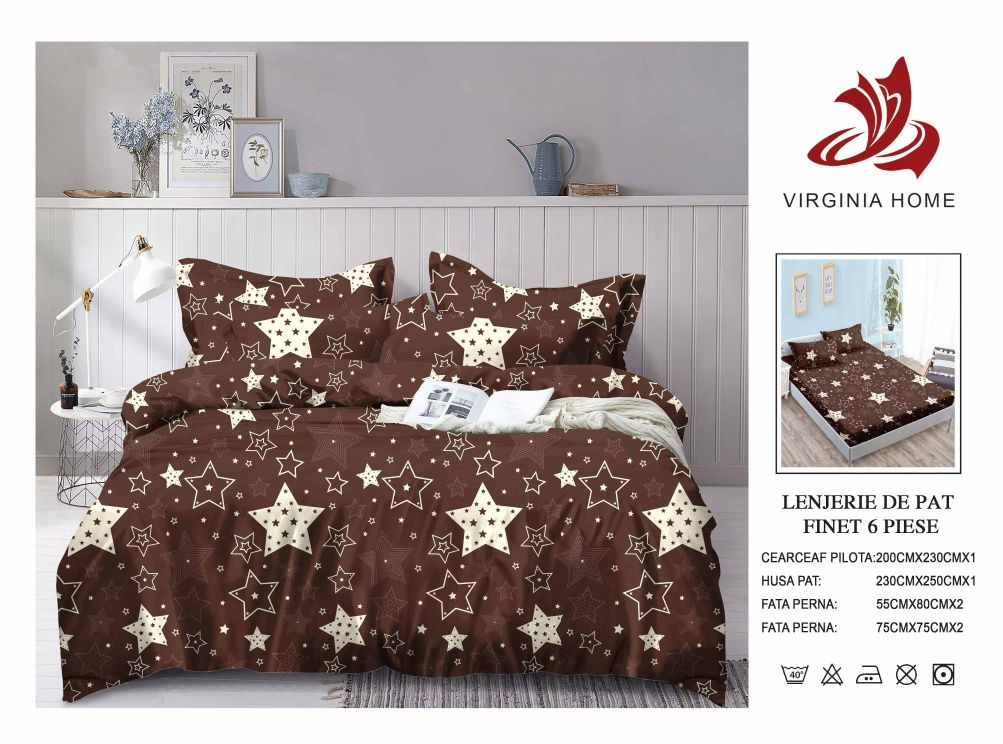 Lenjerie de pat FINET 6 piese – Calitate premium