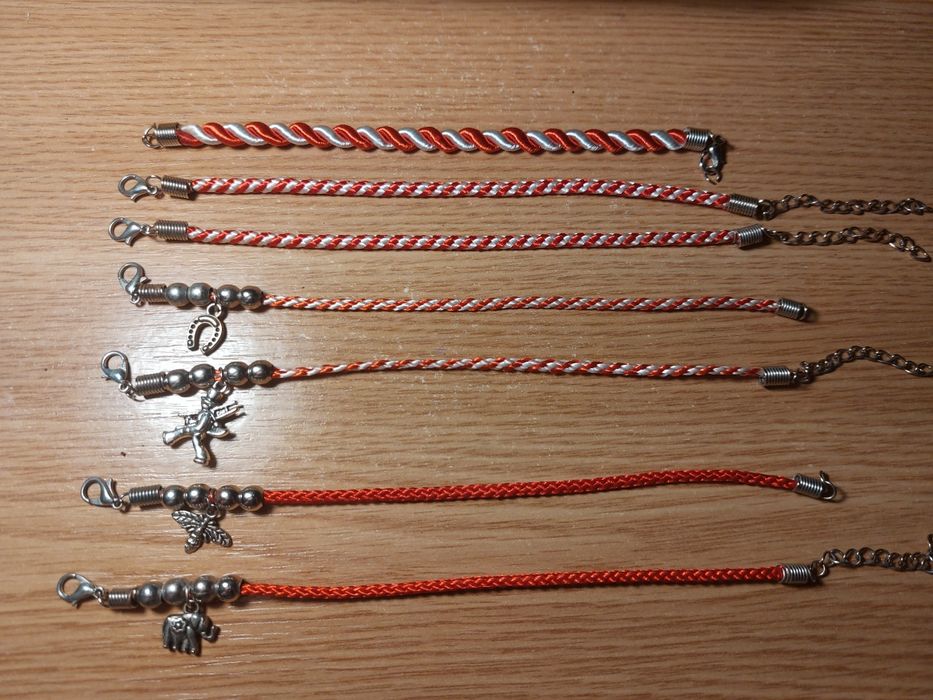 Bratari din snur de martisor impletite
