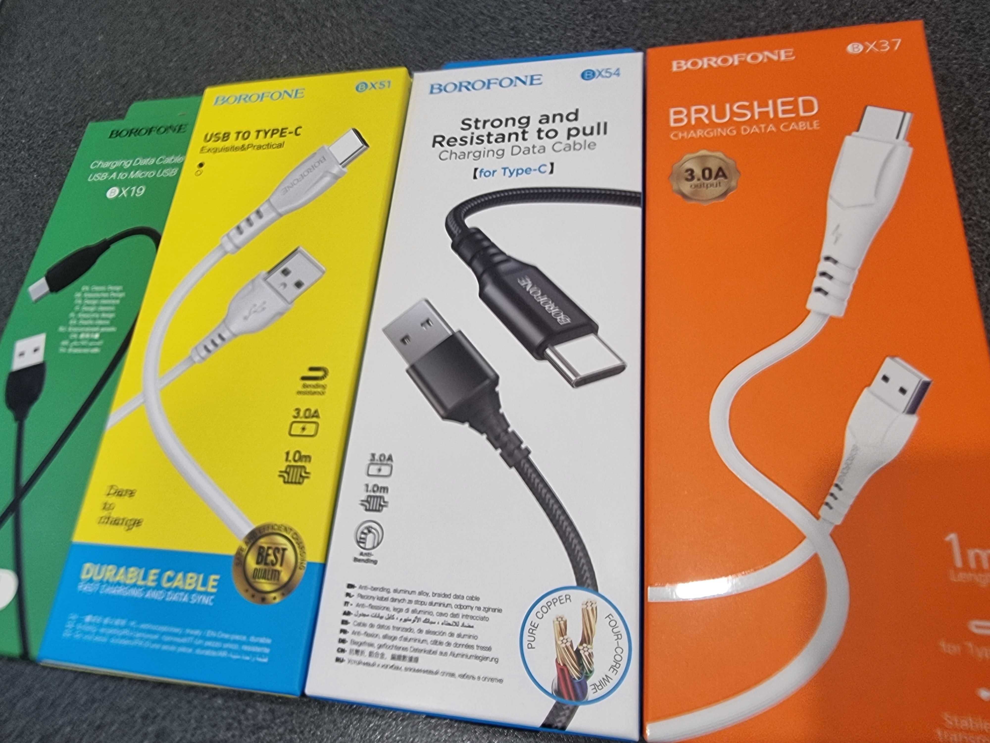 Borofone USB кабели за бързо зареждане - type-c или micro,зарядни 12v