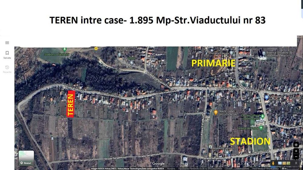 Vand  1.900 mp teren,Carcea,Str.Viaductului-intre case