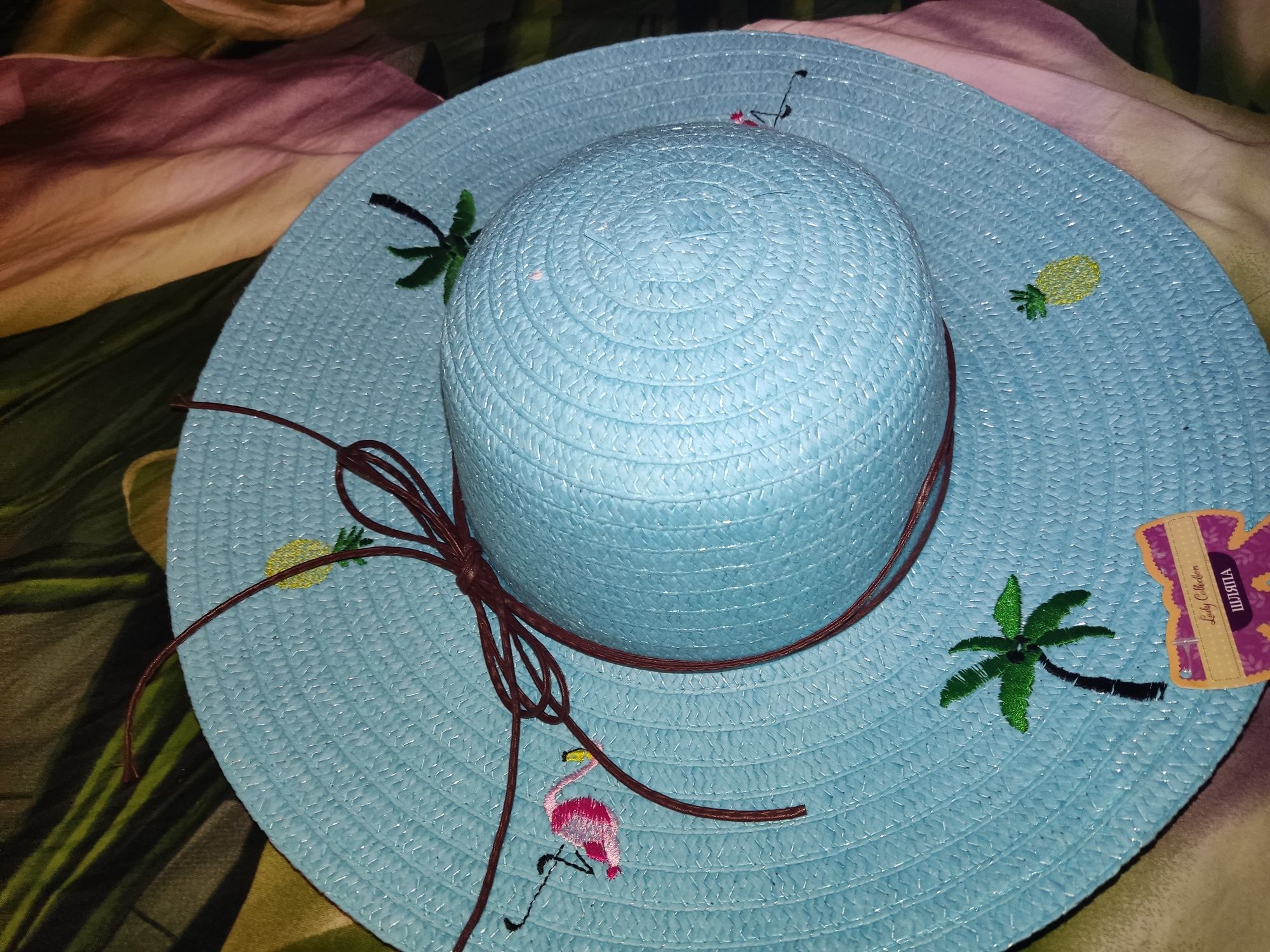 Женская летняя шляпа,цвет бирюзовой волны