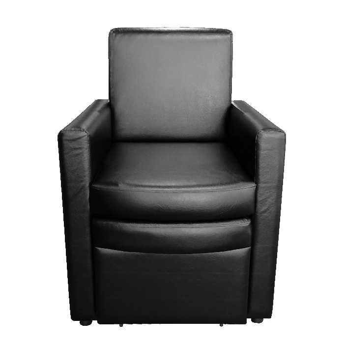 Масивен козметичен стол за педикюр с вадеща се поставка - Бял/Черен
