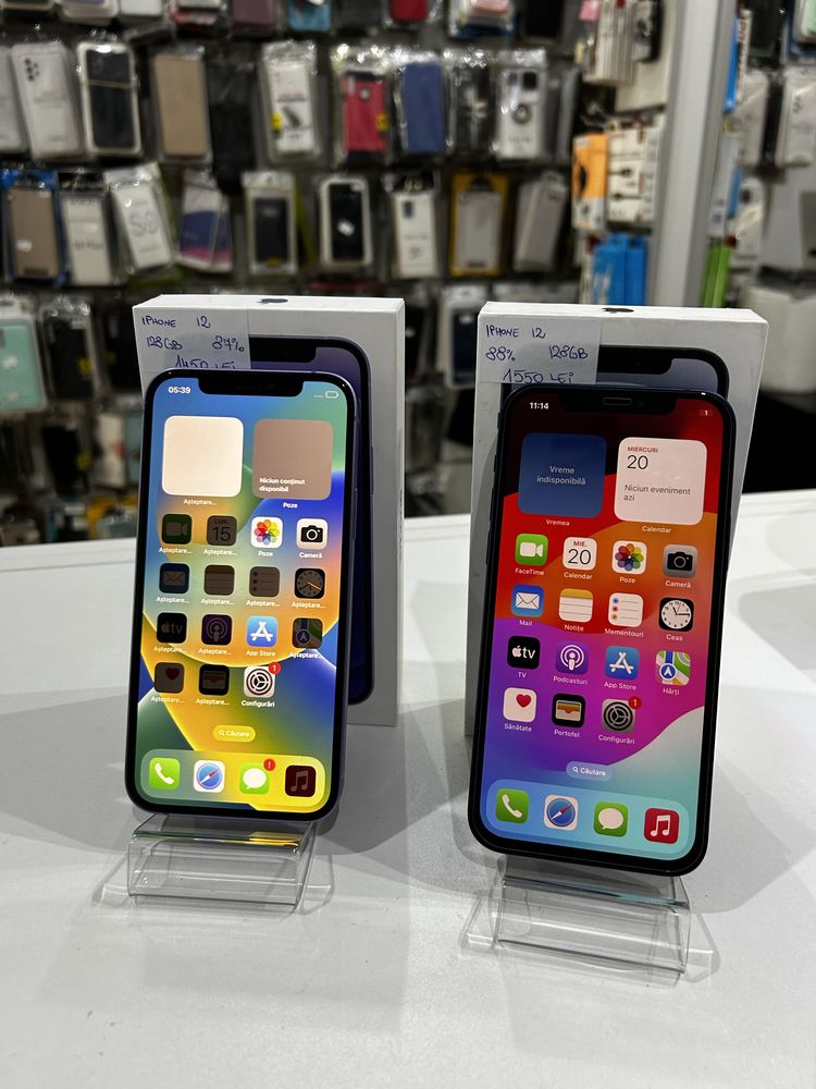 Apple!! Iphone 12 -Blue & Purple- 128Gb Ca NOU