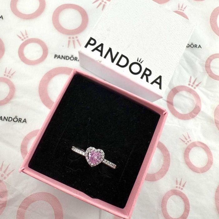 Inel Pandora Inimă Roz - Argint 925, in cutie