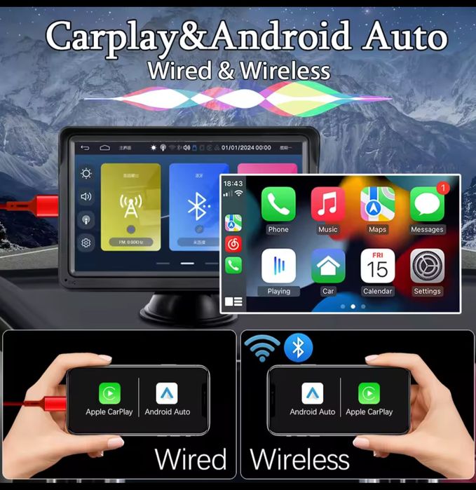 Car multimedia player carplay android auto
