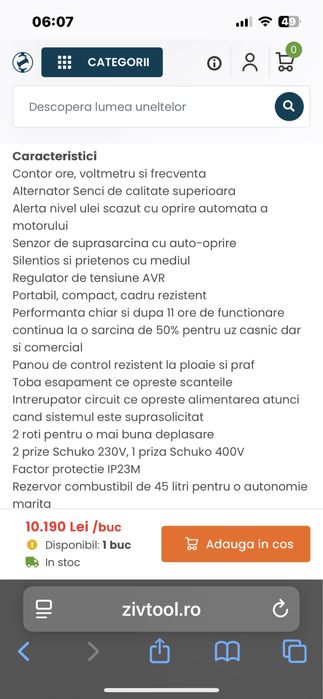 Generator 11-14kw aproape nou