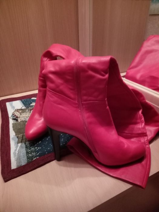 Сапоги демисезонные красные