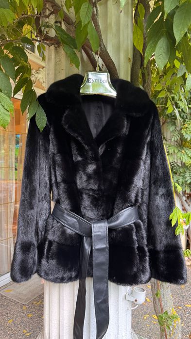 #89 Късо палто от норка.Визон.Яке от норка.Естествена кожа с косъм.