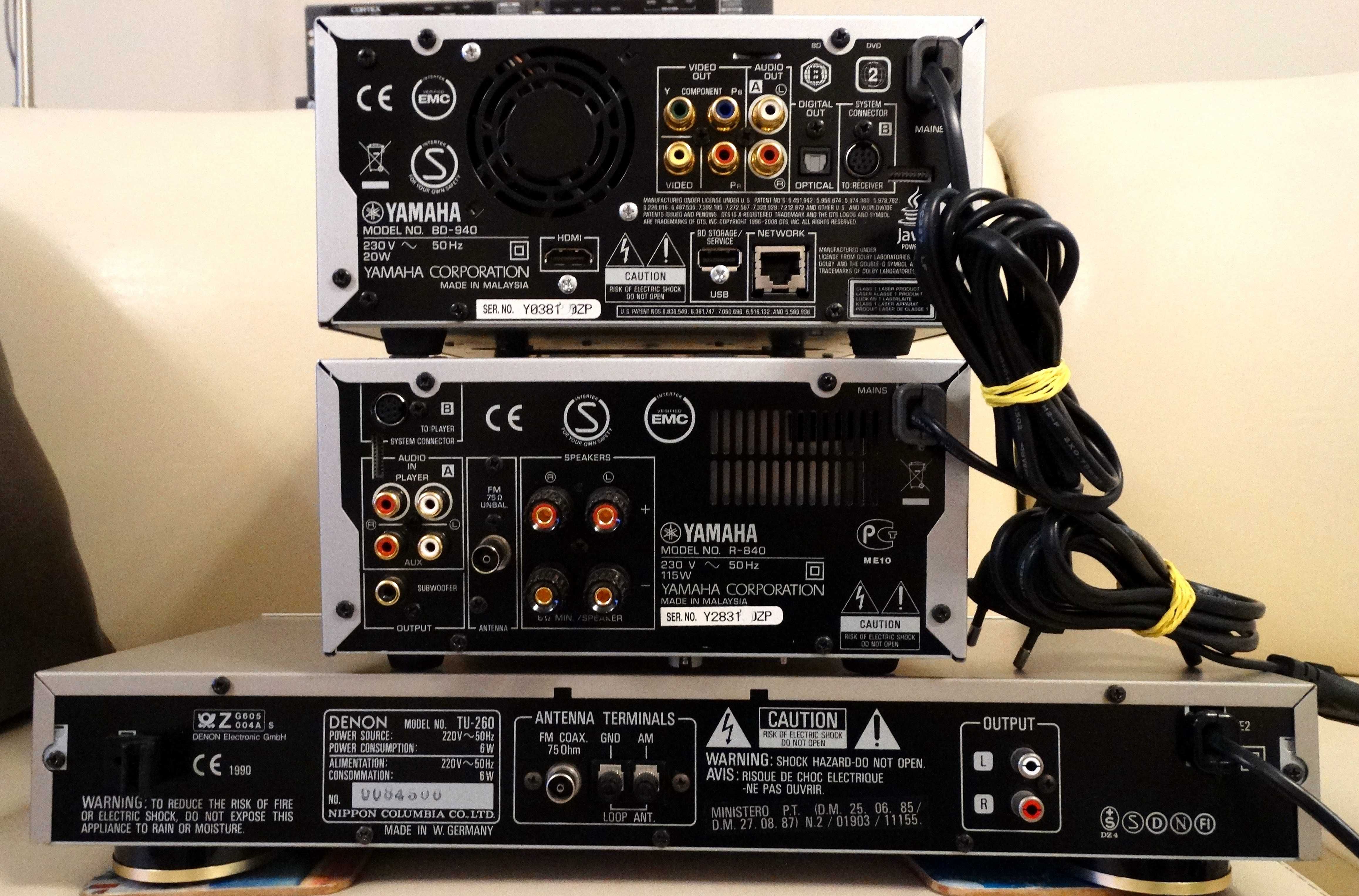 Receiver amplituner  Denon DRA-F 101 ,Receiver Yamaha R 840,TunerDenon