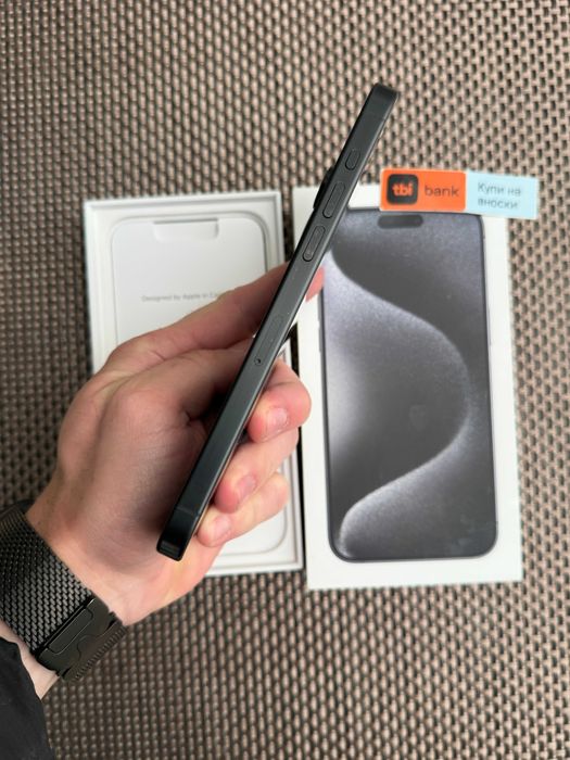 КАТО НОВ! iPhone 15Pro MAX Лизинг от 50лв/м Black Titanium 256Gb черен