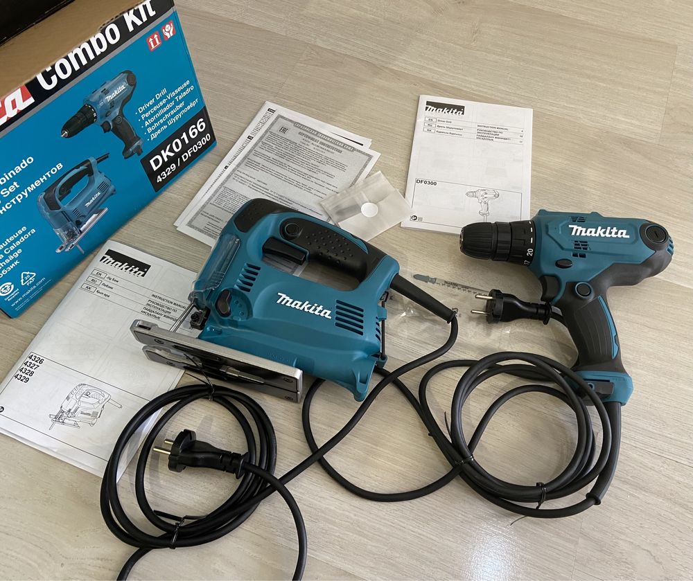 Набор makita DF0300 дрель шуроповерт и Лобзик 4329