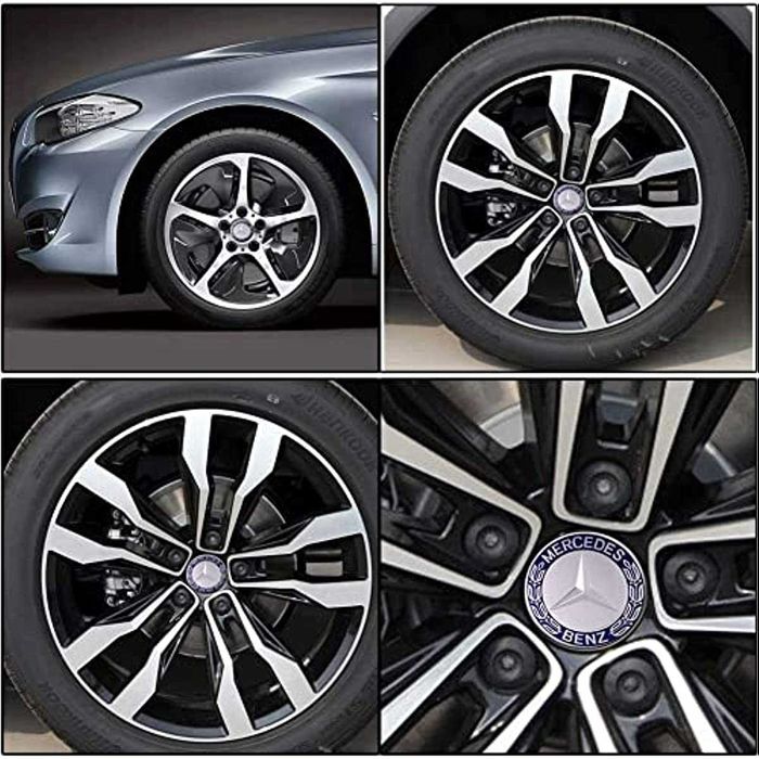капачки за джанти за мерцедес Mercedes classic 75мм сиви син 4 броя
