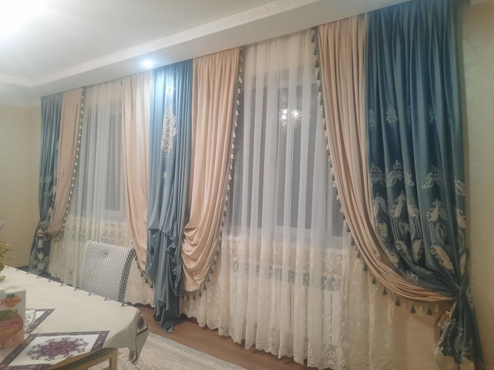 Готовый комплект штор + тюль | Высота 2,90 м