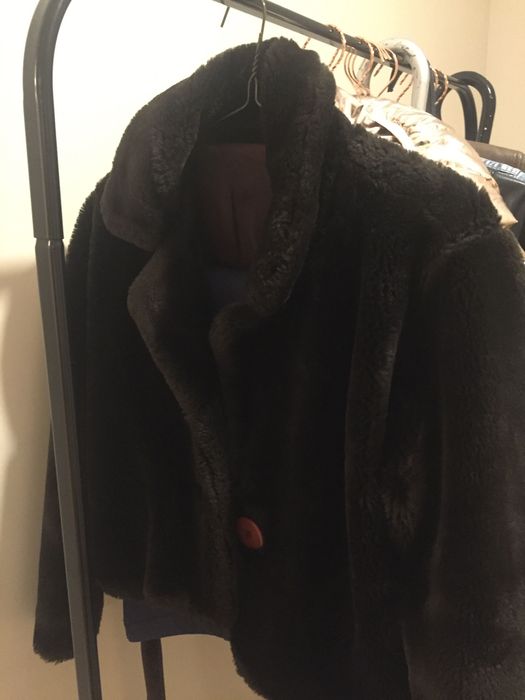 Палто TEDDY BEAR  с косъм, пухено палто от еко кожа, размер С или М