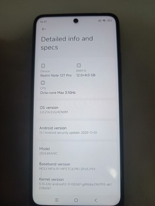 Продам игровой смартфон Redmi Note 12T Pro 12/256Gb в рабочем состояни