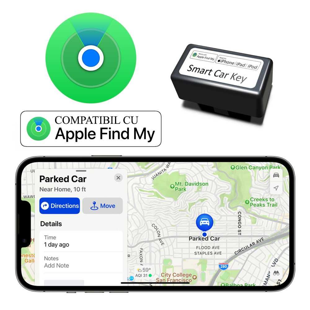 Cheie auto iSmartKey cu ecran LCD, Apple FindMy, Keyless Go, model BMW