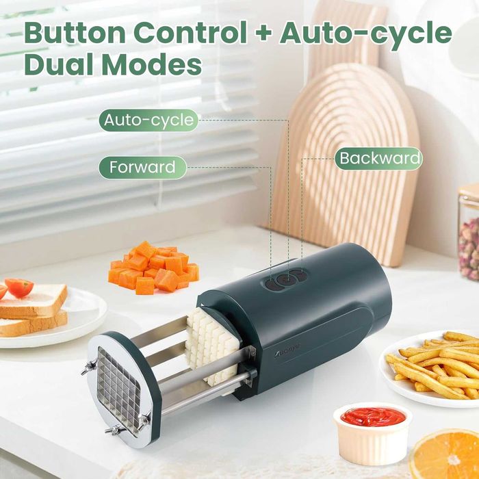 Taietor electric pentru cartofi pai, cu 2 lame