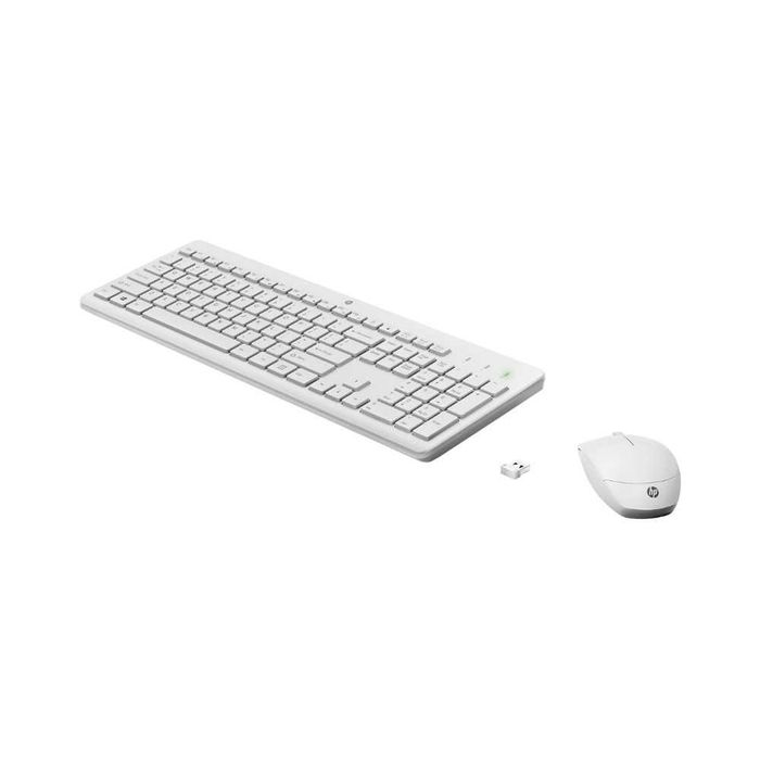 Клавиатура + Мышь HP / 230 / Белый / Беспроводной / батарейки