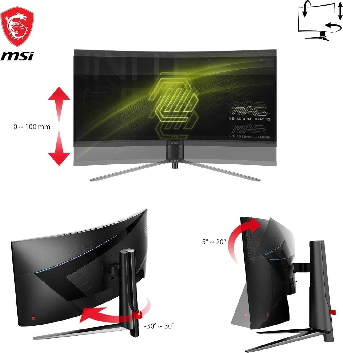 [НОВЫЙ] Монитор MSI MAG 345CQR | 34" UWQHD VA 180Hz 1ms Curved R1000