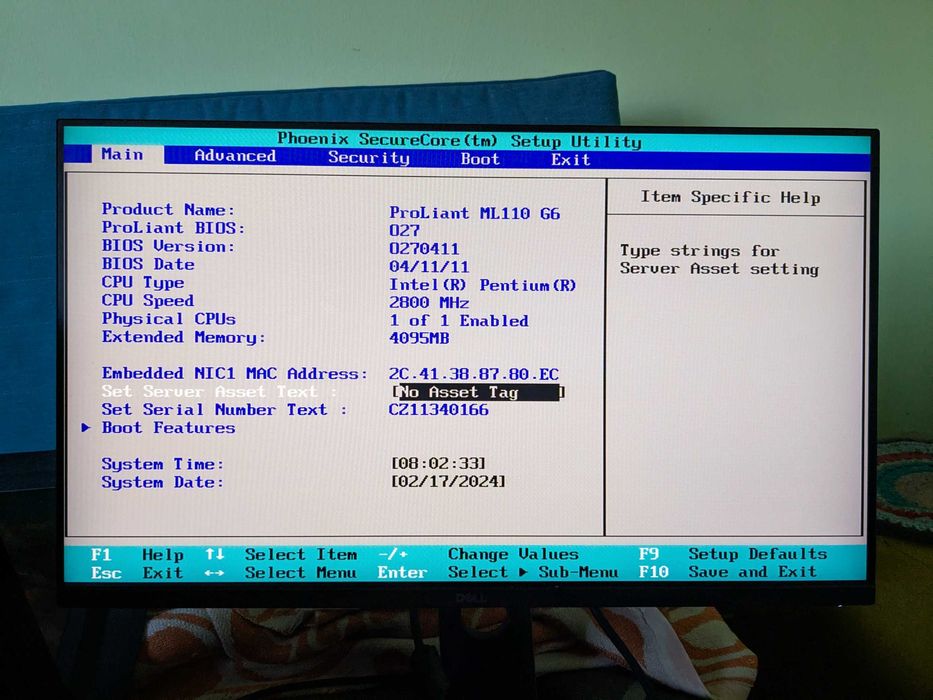 Placa de baza server + CPU + Ram - HP Proliant ML110