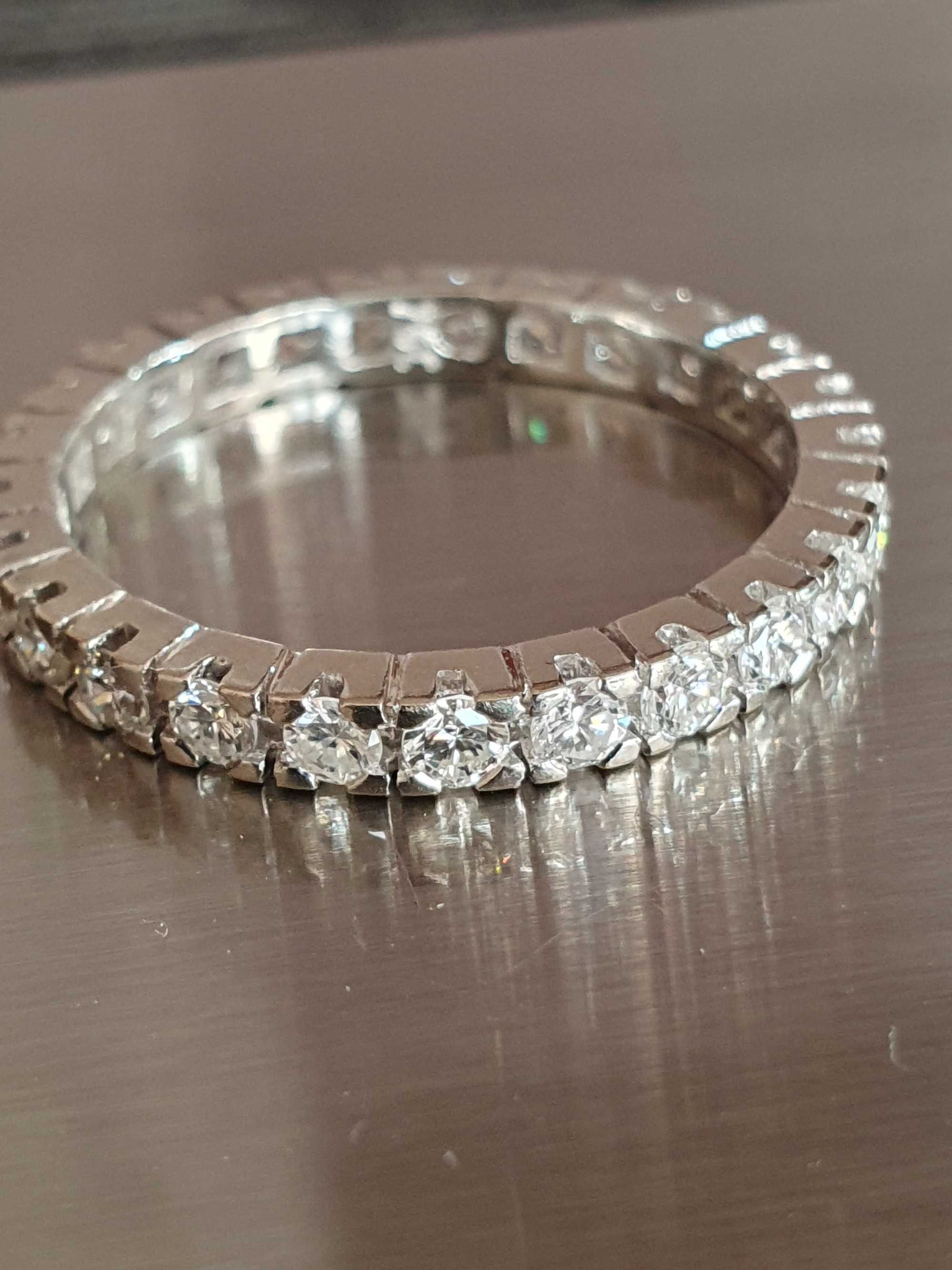 Inel Eternity verigheta Memory aur alb 18k cu diamante naturale 1,3ct