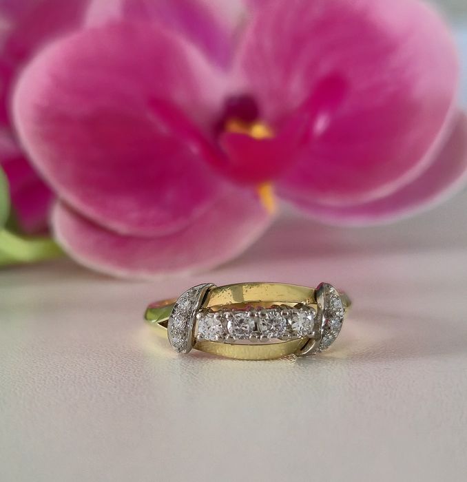 Inel din aur de 14K cu diamante naturale si certificat