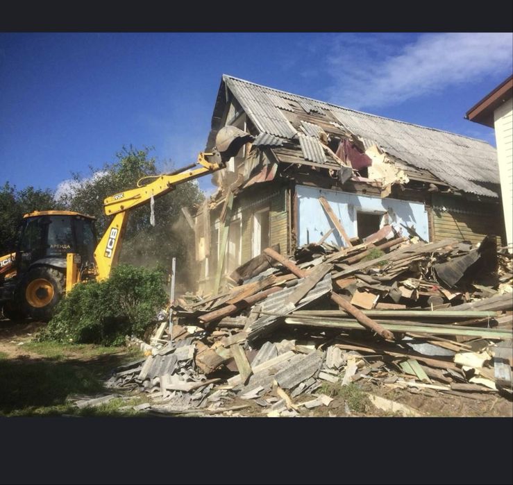 Демонтаж квартиры Снос бани и частные дома, здании. Слом заборы и стен